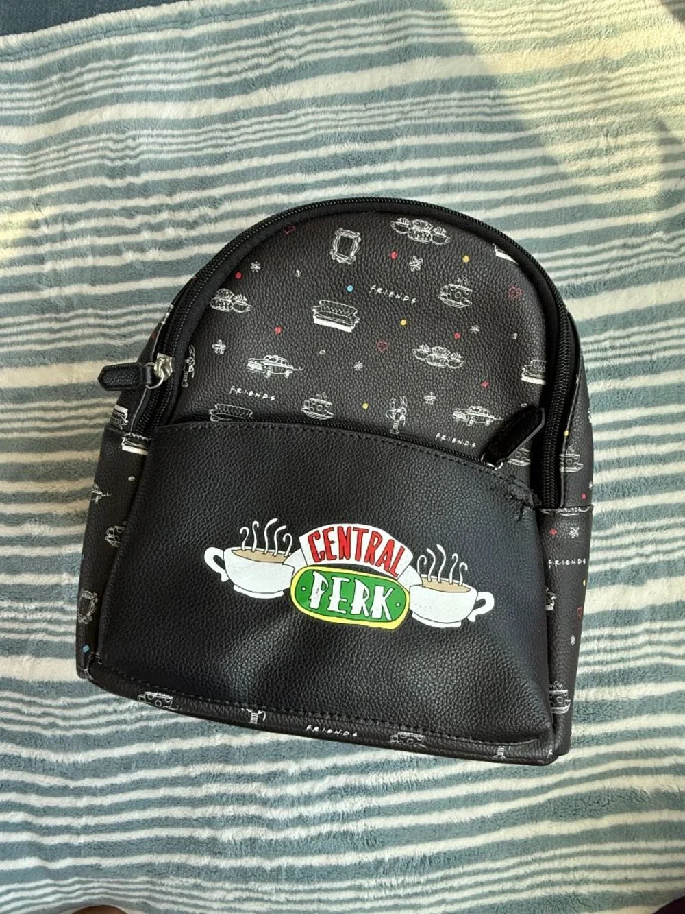 Danielle Nicole Dani Friends Central Perk Black Small Mini Backpack